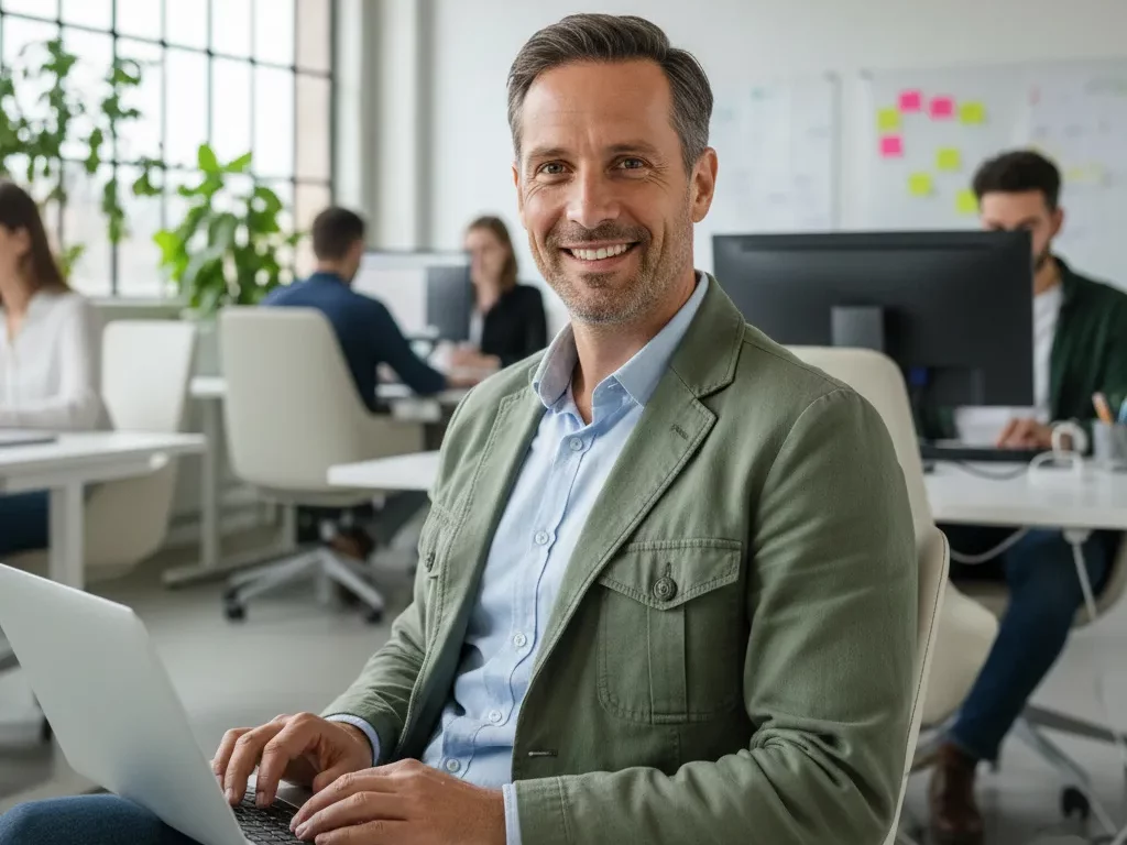 homme utilisant l'automatisantion des émails